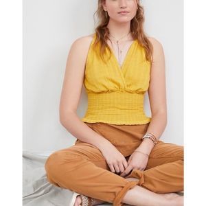 Anthropologie Pilcro Jessie Halter Top Gold Yellow New Large